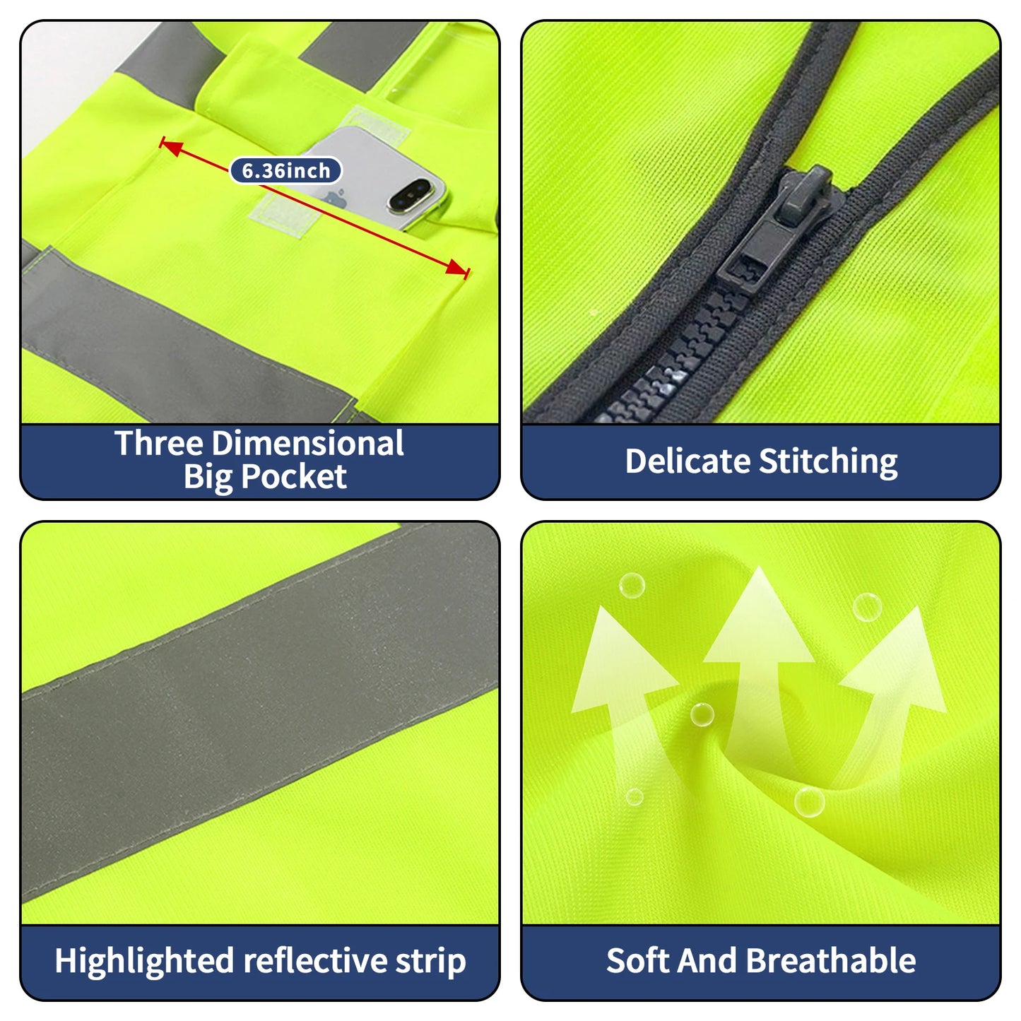 Custom LOGO Safety Vest Construction Work Miners Builders Uniform Vest ANSI Class 2 Standard Safety Workwear