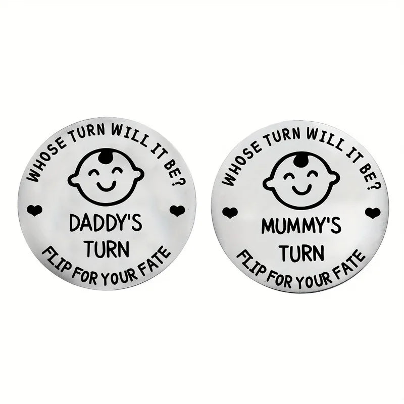 Funny Baby Shower Gifts,New Parents Decision Coin & DIY Sunflower Greeting Card, Baby Pregnancy Gift for First Time Mommy Daddy