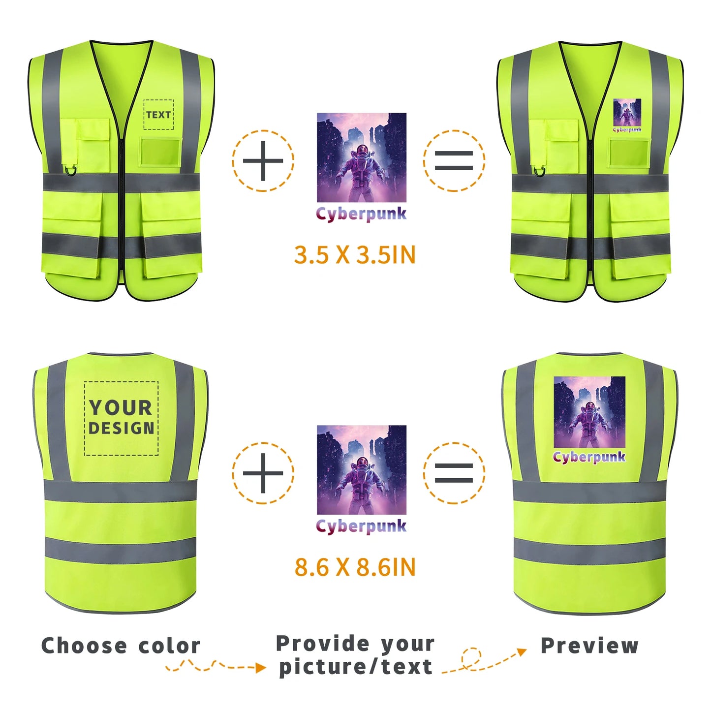 Custom LOGO Safety Vest Construction Work Miners Builders Uniform Vest ANSI Class 2 Standard Safety Workwear