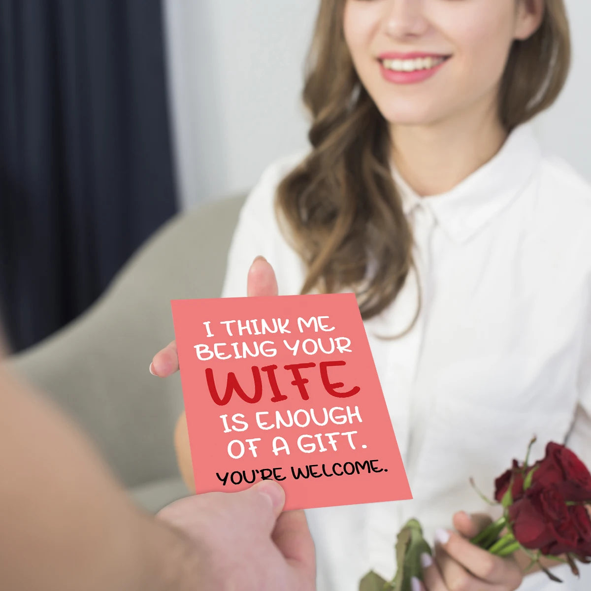 Husband Of Wife Birthday Card, Funny Husband Valentine's Day Greeting Card from Wife,Prank Funny Joke Birthday Gift Card for Men