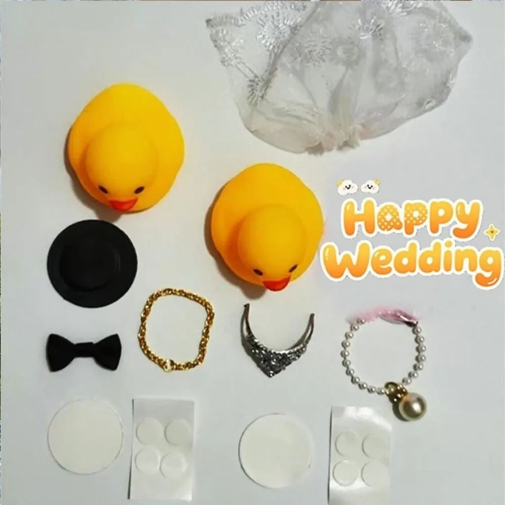 Bride Groom Couple Duck Ornament Set Funny Gifts Favors Wedding Little Duck Decorations Romantic Party Supplies