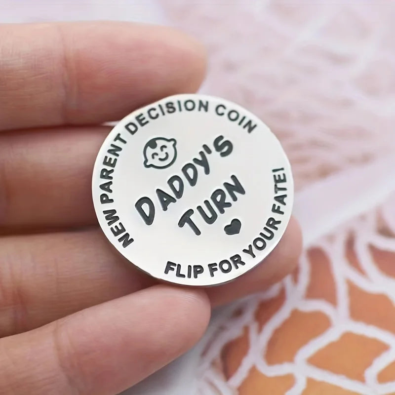 Funny Baby Shower Gifts,New Parents Decision Coin & DIY Sunflower Greeting Card, Baby Pregnancy Gift for First Time Mommy Daddy