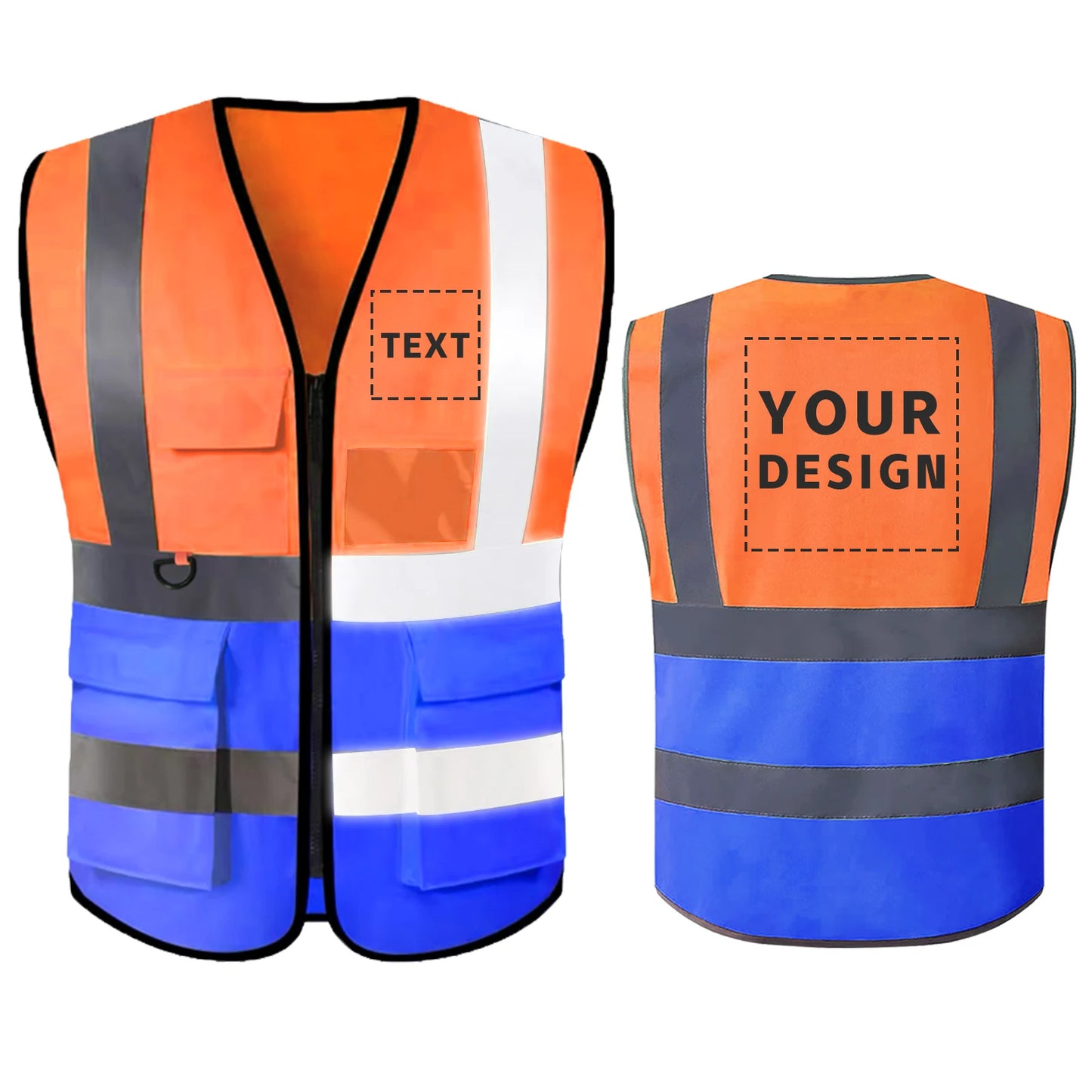 Custom LOGO Safety Vest Construction Work Miners Builders Uniform Vest ANSI Class 2 Standard Safety Workwear