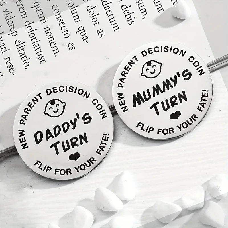 Funny Baby Shower Gifts,New Parents Decision Coin & DIY Sunflower Greeting Card, Baby Pregnancy Gift for First Time Mommy Daddy