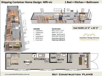 40 Ft Ship Container Home Plan