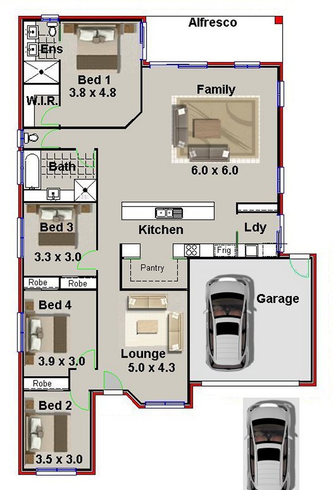 Australian Houses Small Land House Plan Narrow Lot 4 Bedroom Plan NEW DESIGN