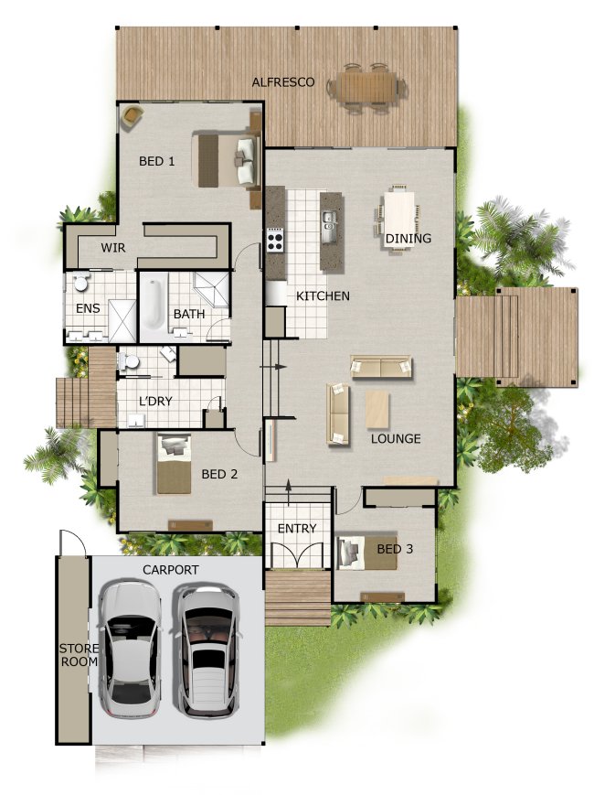 Split Level House  Plan On Timber Floor Australian Houses