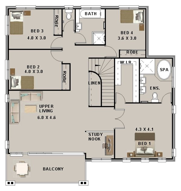 Free Modern Two Storey Design 4 Bedroom Modern Two