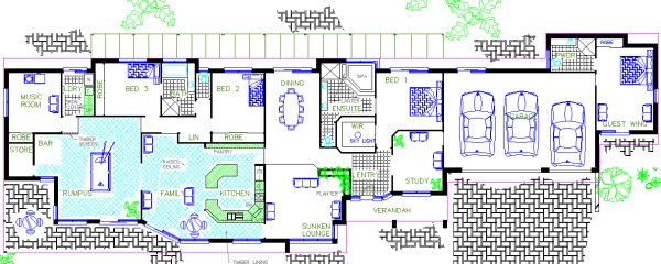 5 Or 6 Bedroom House Plan 370clm 3 Car Garage Australian