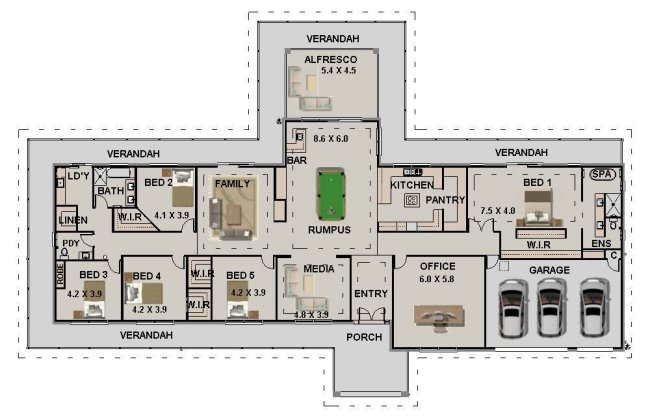 ACREAGE HOUSE  DESIGN  homestead colonial large 4 bedroom 